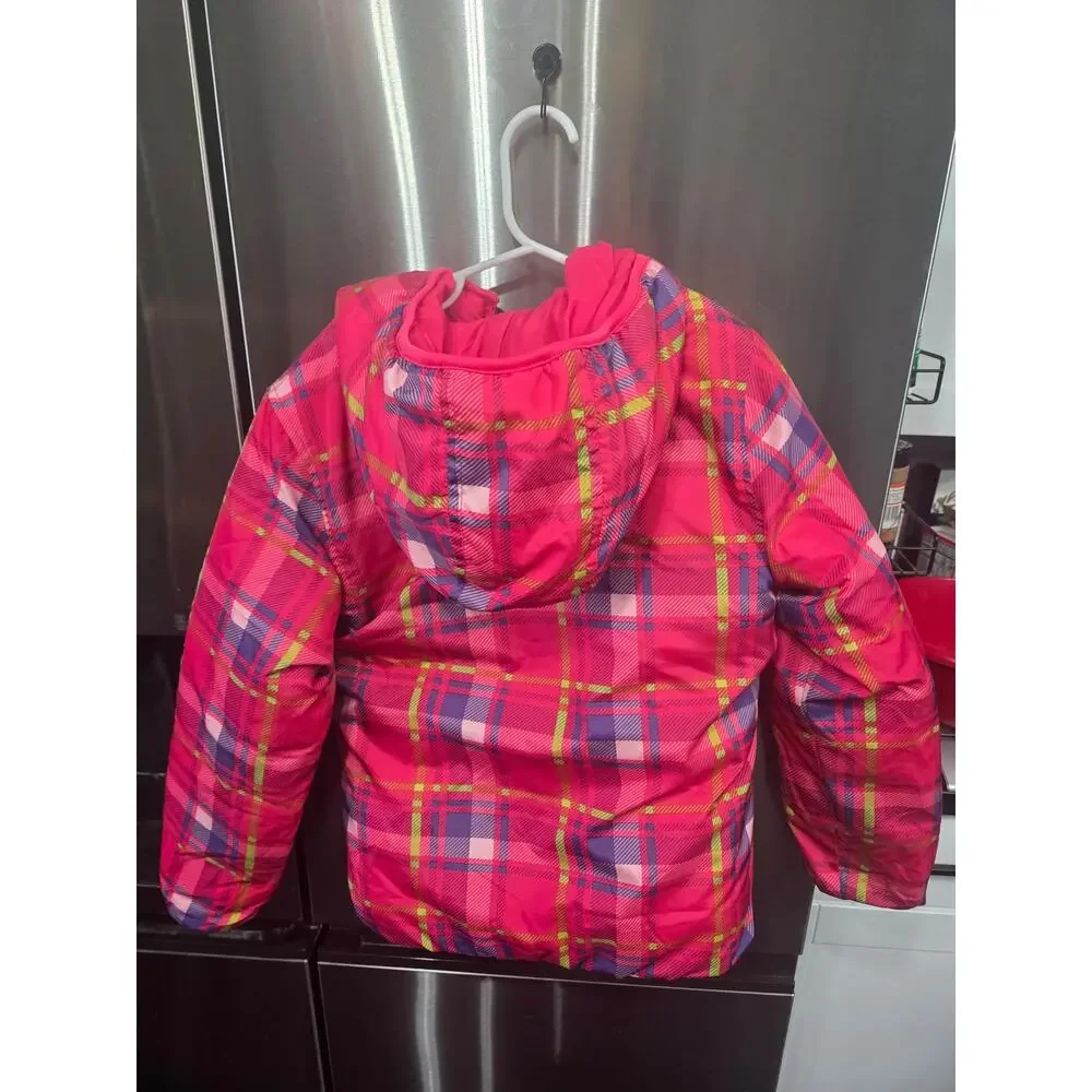 Pink Plaid Puffer Jacket - Weatherproof - S